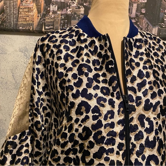 Vintage Anthony Sicari Cheetah Print Long Sleeve Zipper Jacket size M - Picture 6 of 8